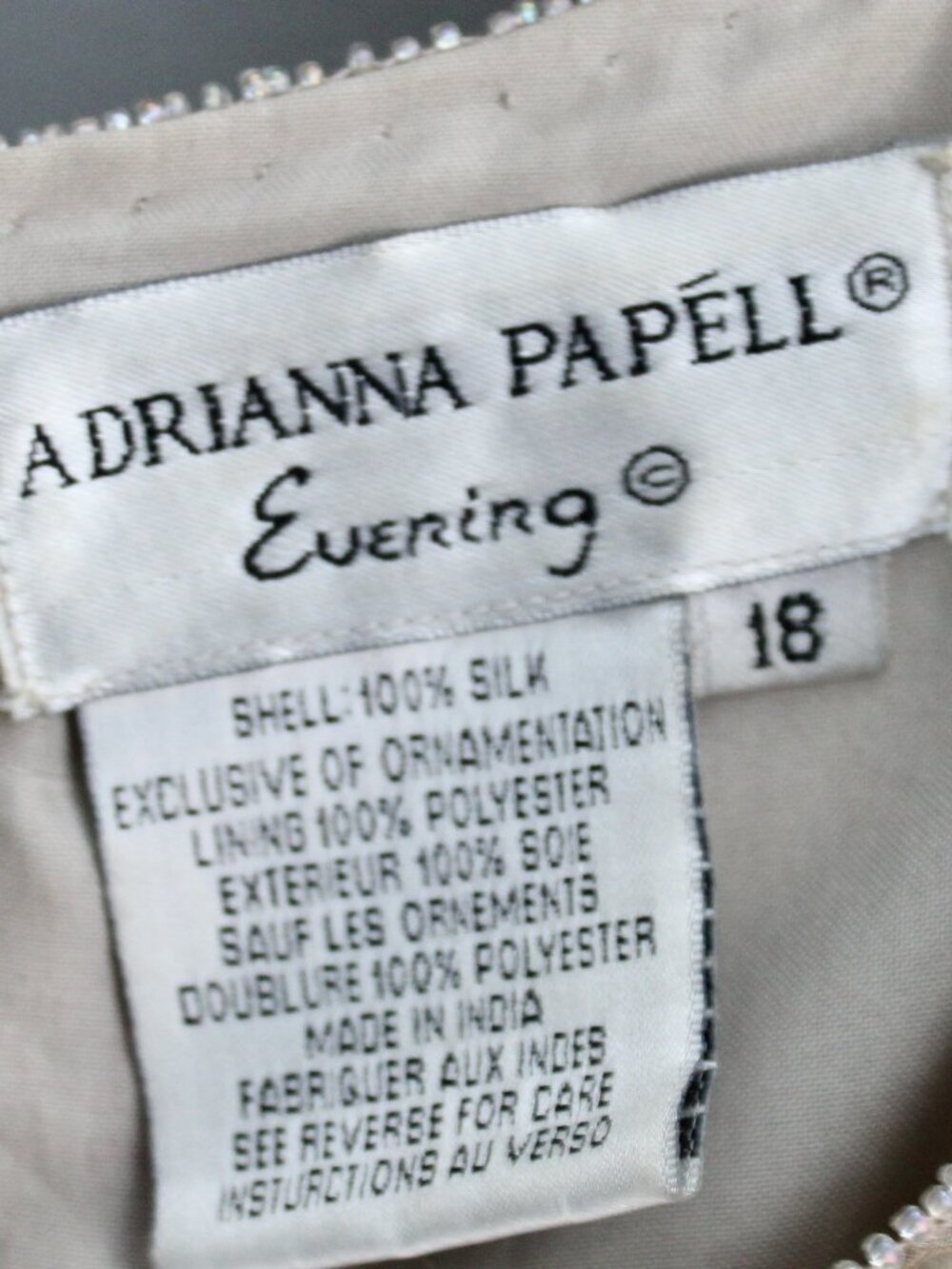 Adriana Papell VTG Silk Multicolor Pink Cream Beaded Sequin Shell Blouse Size 18 - Picture 3 of 5